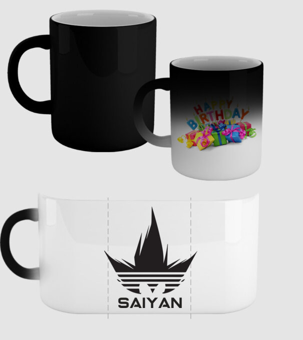 saiyan logo model negru pe tricou