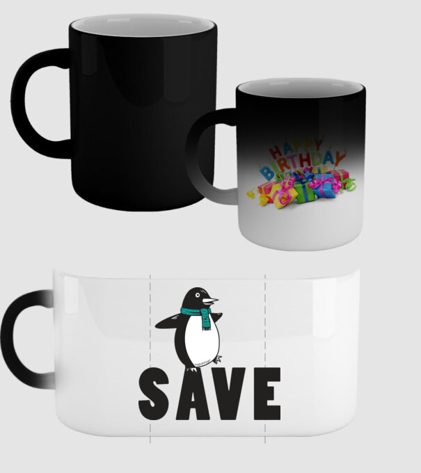 Save penguin model negru pe tricou