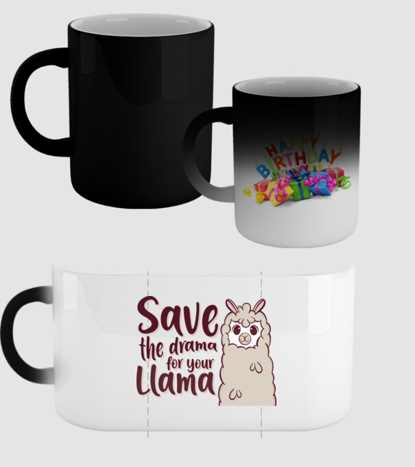 Save the drama from the llama model negru pe tricou