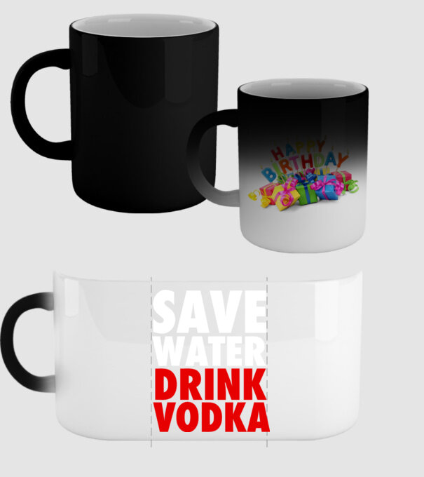 SAVE WATER DRINK VODKA model negru pe tricou