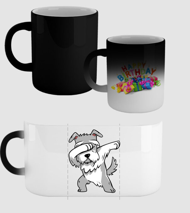 Schnauzer DAB model negru pe tricou