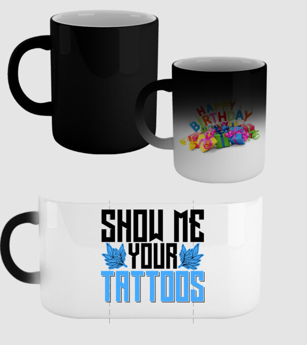 Show me your tattoos model negru pe tricou