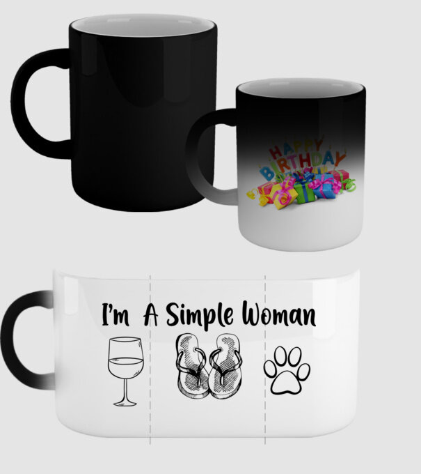 Simple doggy woman model negru pe tricou