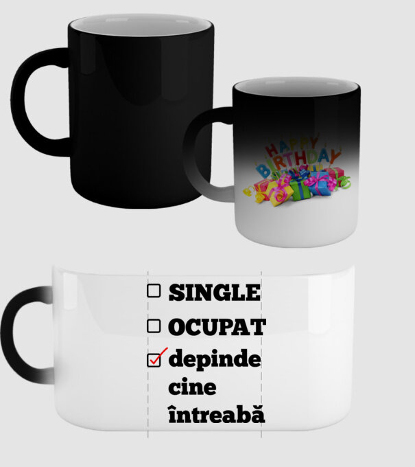 single, ocupat, depinde cine întreabă model negru pe tricou