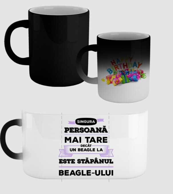 singura persoană mai tare decât un Beagle la este stăpânul Beagle-ului model negru pe tricou