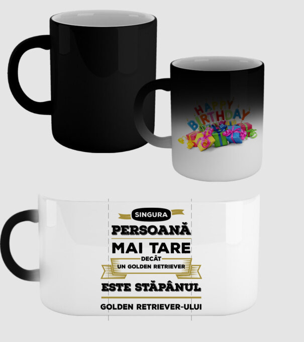 singura persoană mai tare decât un Golden Retriever este stăpânul Golden Retriever-ului model negru pe tricou
