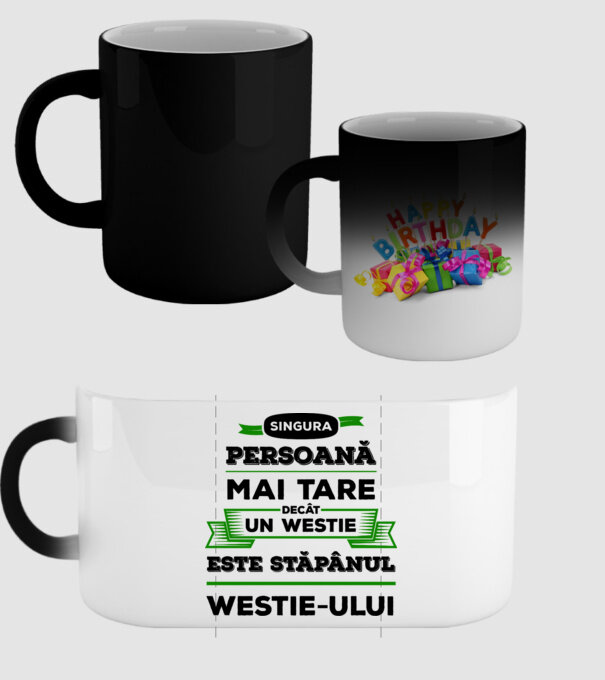 singura persoană mai tare decât un Westie este stăpânul westie-ului model negru pe tricou