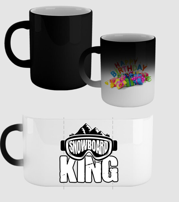 Snowboard king 01 model negru pe tricou