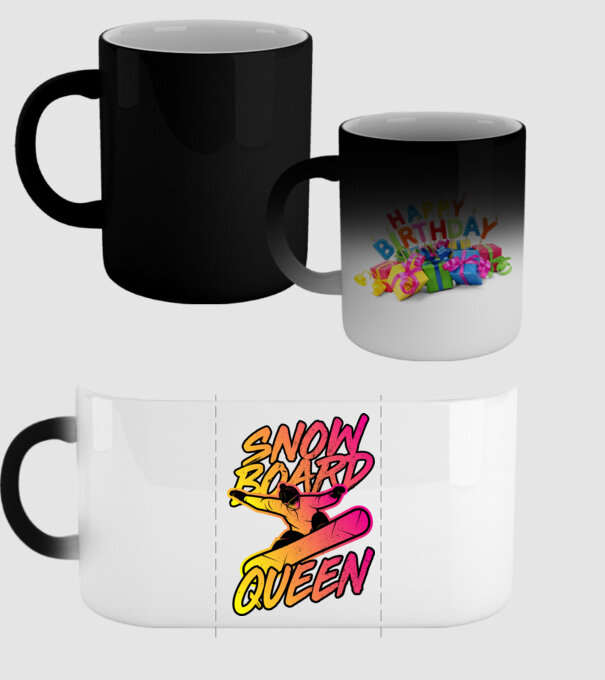 snowboard queen model negru pe tricou