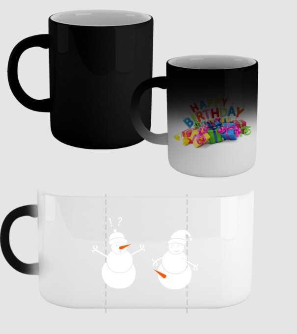 Snowman in action model negru pe tricou