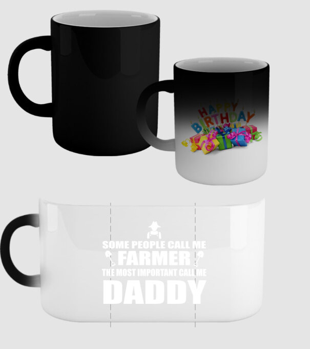Some people call me farmer pentru Tata model negru pe tricou