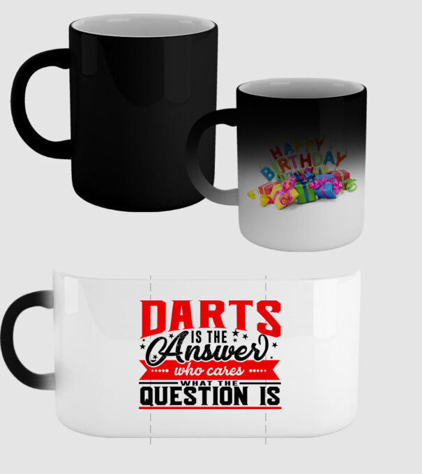 Sport is the answer DARTS model negru pe tricou
