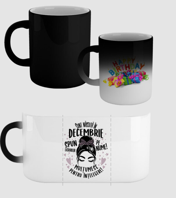 Sunt născută în - decembrie - spun lucrurilor pe nume! - mulțumesc pentru înțelegere! model negru pe tricou