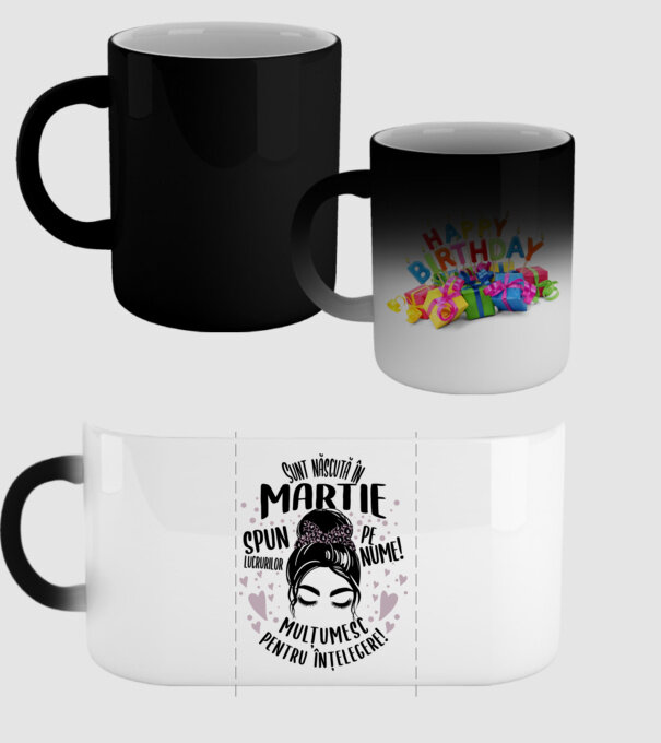 Sunt născută în - martie - spun lucrurilor pe nume! - mulțumesc pentru înțelegere! model negru pe tricou