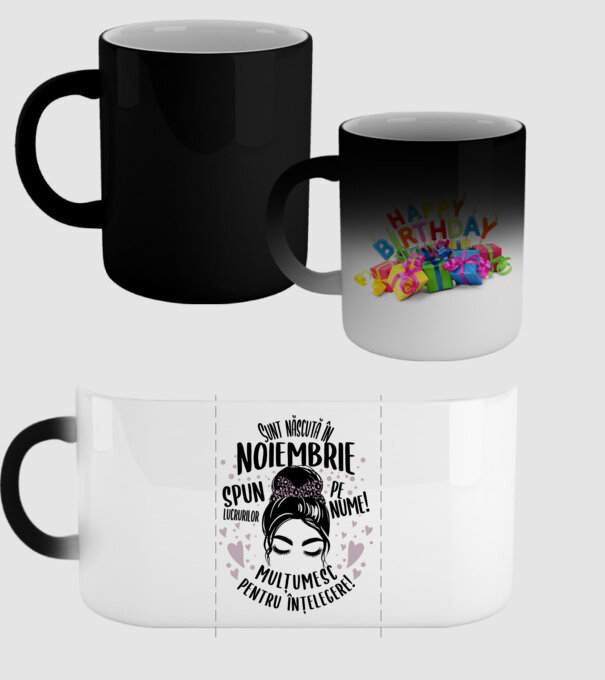 Sunt născută în - noiembrie - spun lucrurilor pe nume! - mulțumesc pentru înțelegere! model negru pe tricou