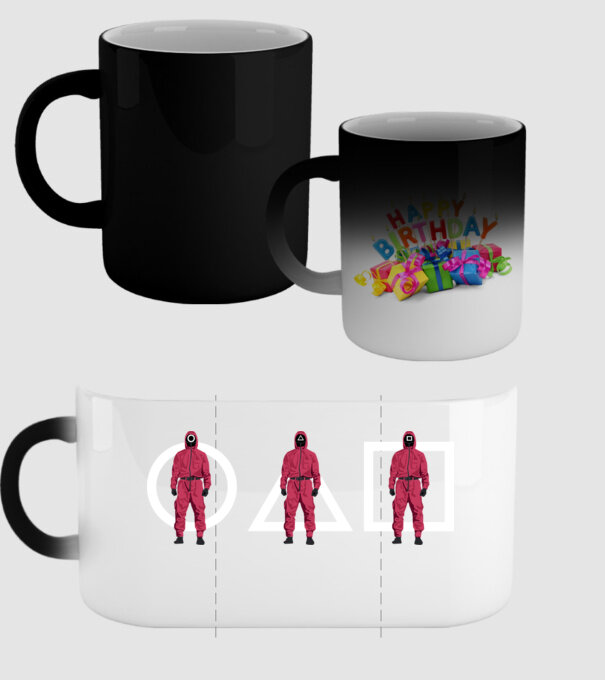 squid game characters model negru pe tricou