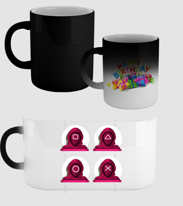 squid game characters model negru pe tricou