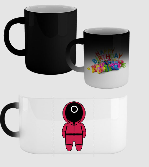 squid game figure model negru pe tricou