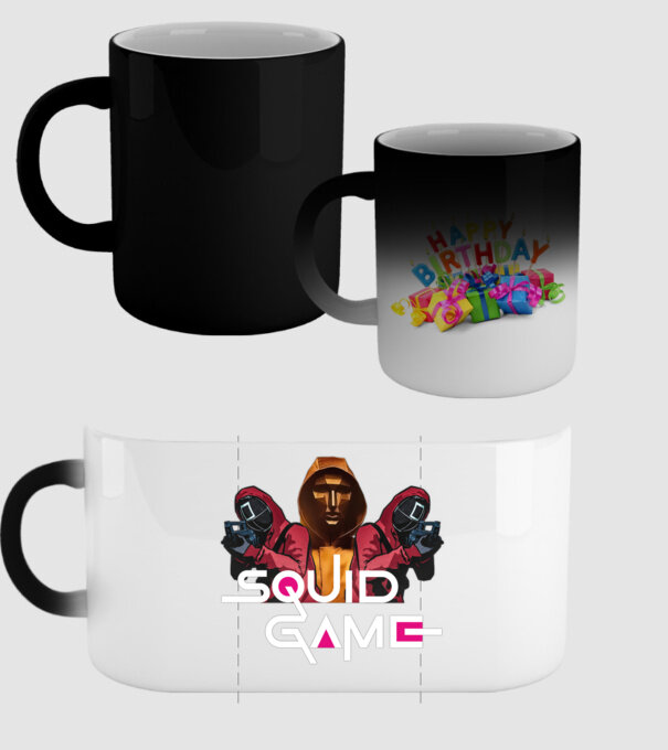 squid game poster model negru pe tricou