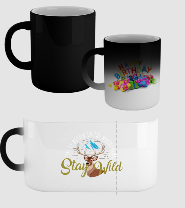 Stay wild model negru pe tricou