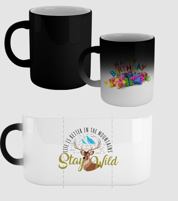 Stay wild Cerb model negru pe tricou