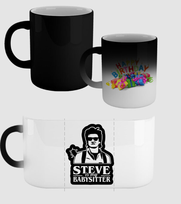 steve is my babysitter model negru pe tricou