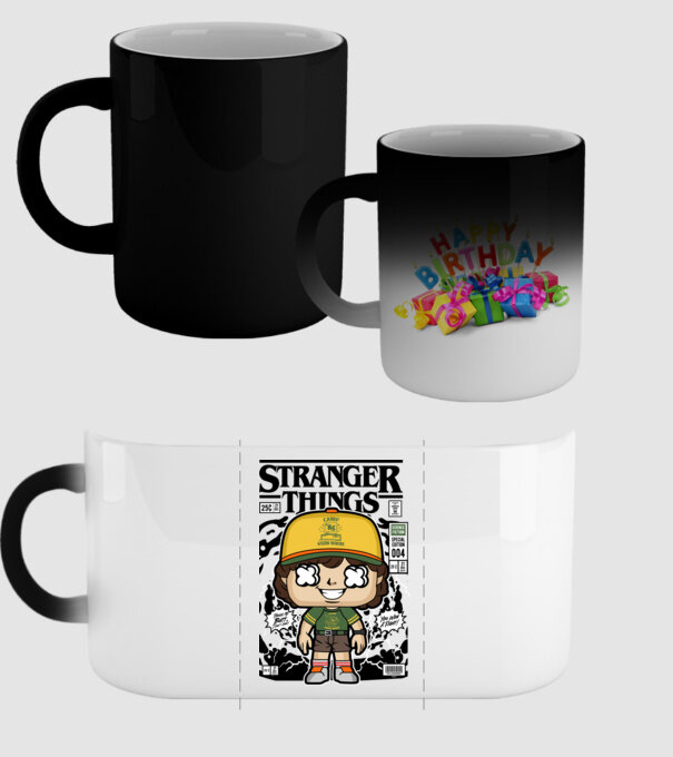 stranger things cereal model negru pe tricou