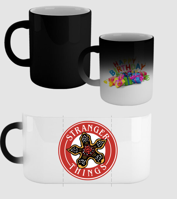 stranger things logo bucks model negru pe tricou