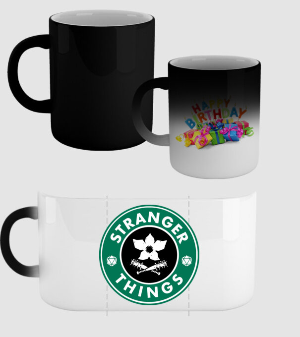 stranger things starbucks model negru pe tricou