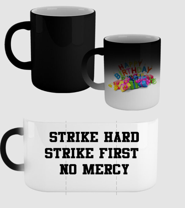 Strike hard strike first quote model negru pe tricou