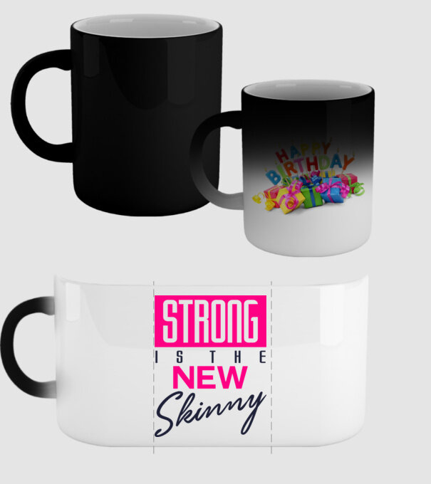 Strong is the new skinny model negru pe tricou