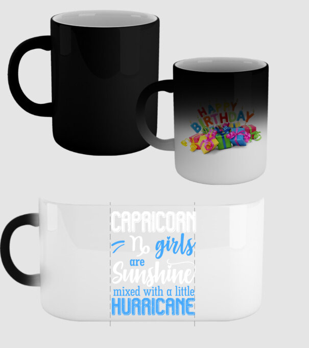 Sunshine with Hurricane CAPRICORN model negru pe tricou