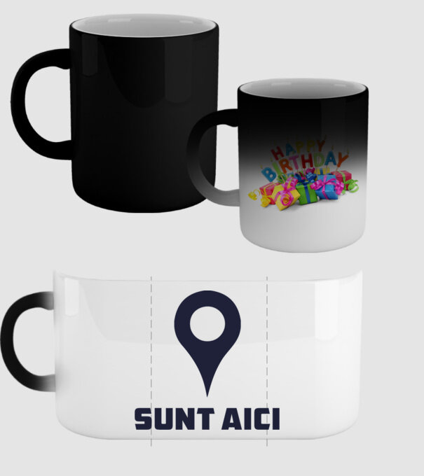 Sunt Aici model negru pe tricou