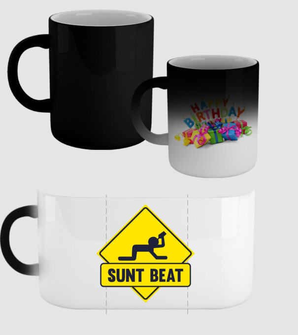 Sunt beat model negru pe tricou
