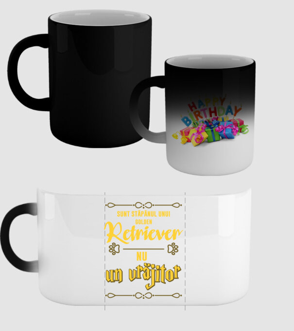 sunt stăpânul unui golden retviever, nu un vrăjitor model negru pe tricou