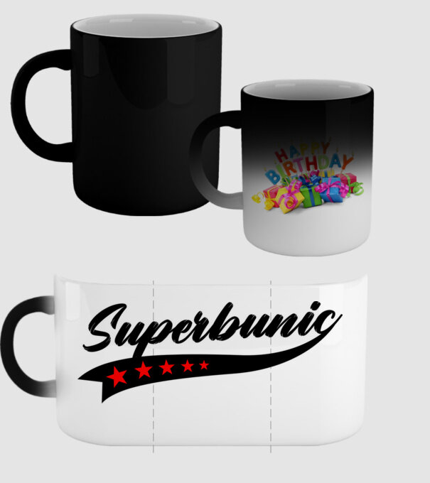 superbunic model negru pe tricou