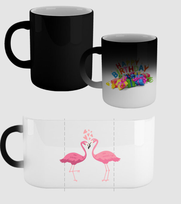 FLAMINGO ÎNDRĂGOSTIȚI model negru pe tricou