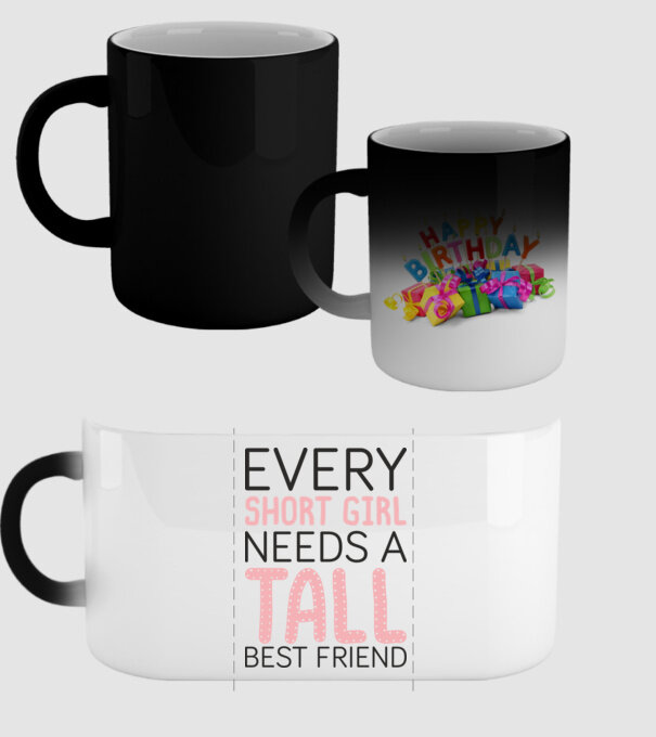 Tall Friend model negru pe tricou