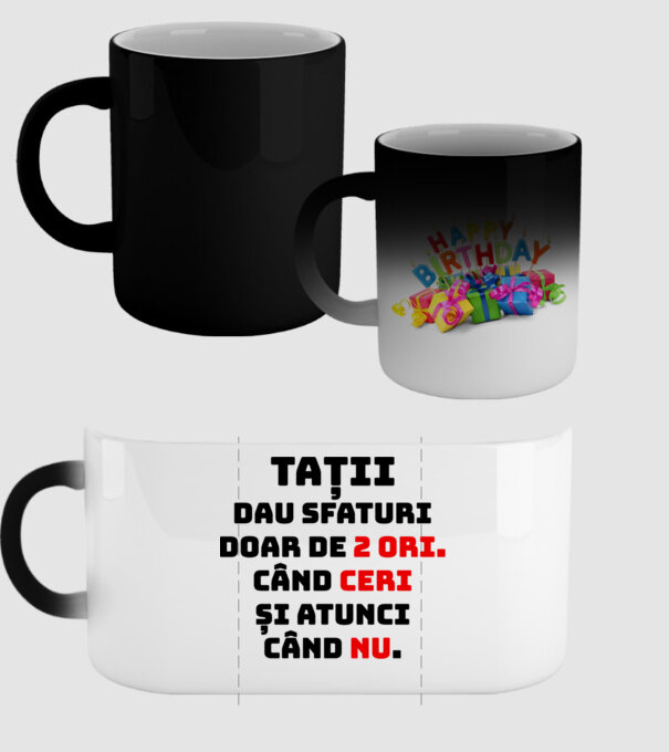 Tații dau sfaturi doar de 2 ori. Când ceri și atunci când nu. model negru pe tricou