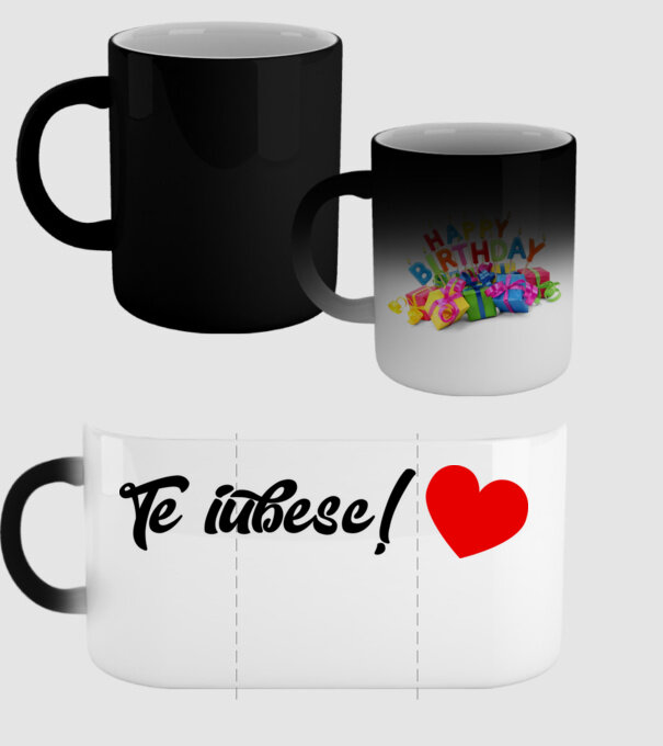Te iubesc! model negru pe tricou