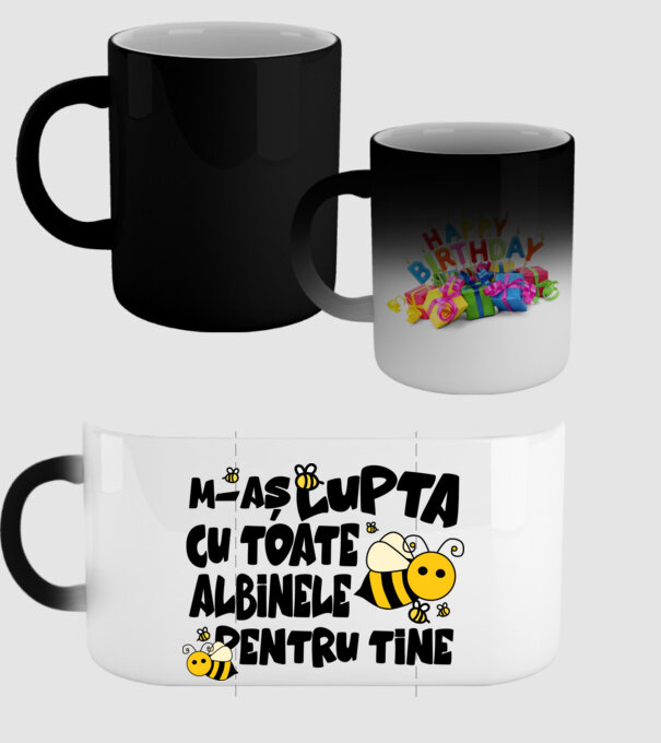 m-aș lupta cu toate albinele pentru tine model negru pe tricou