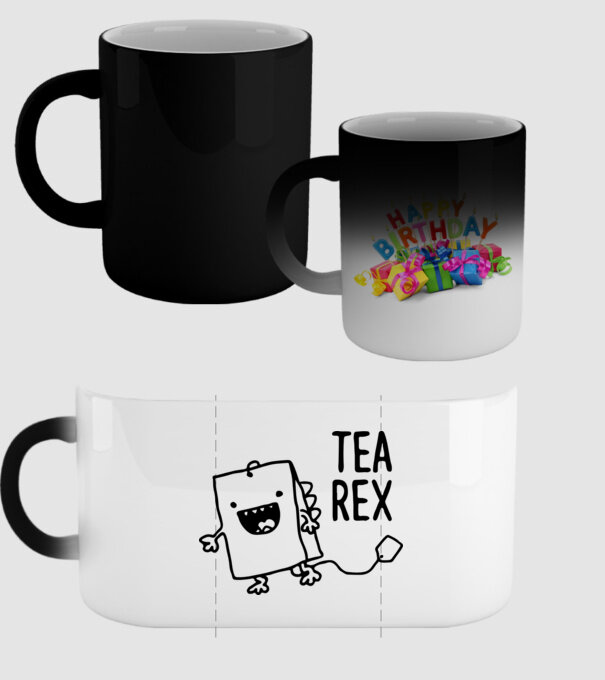 Tea rex model negru pe tricou