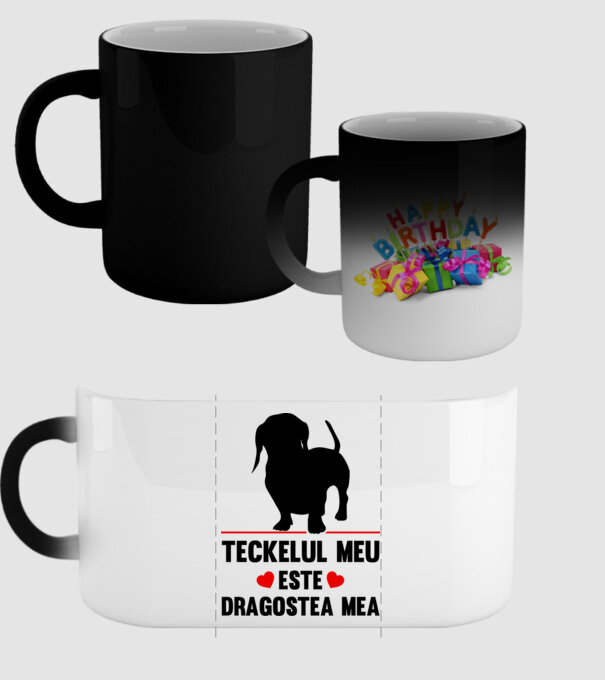 teckelul meu este dragostea mea model negru pe tricou