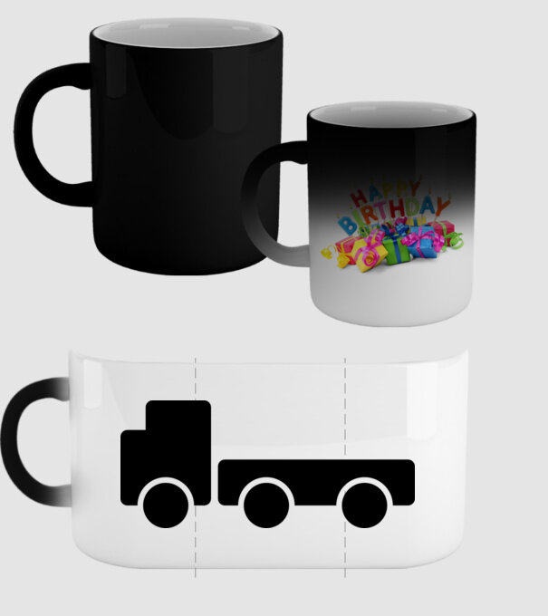 Camion model negru pe tricou