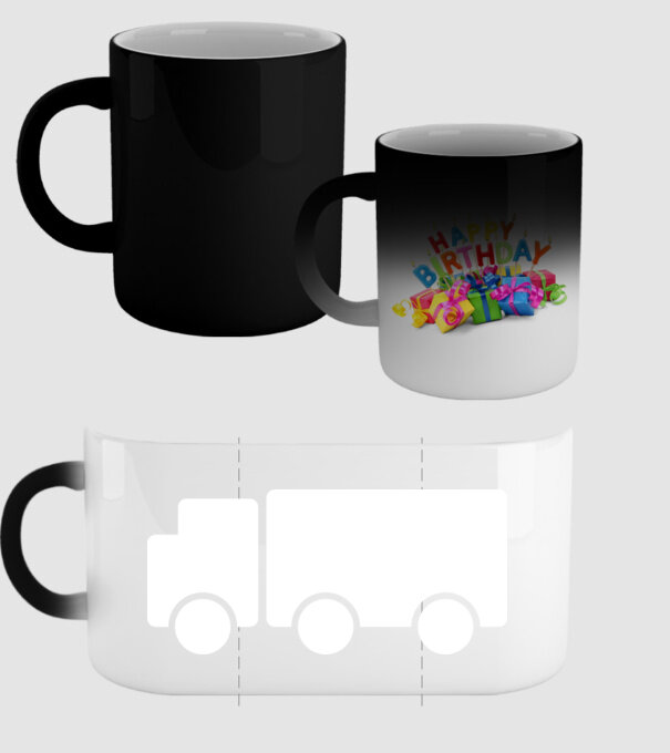 Camion 2. model negru pe tricou