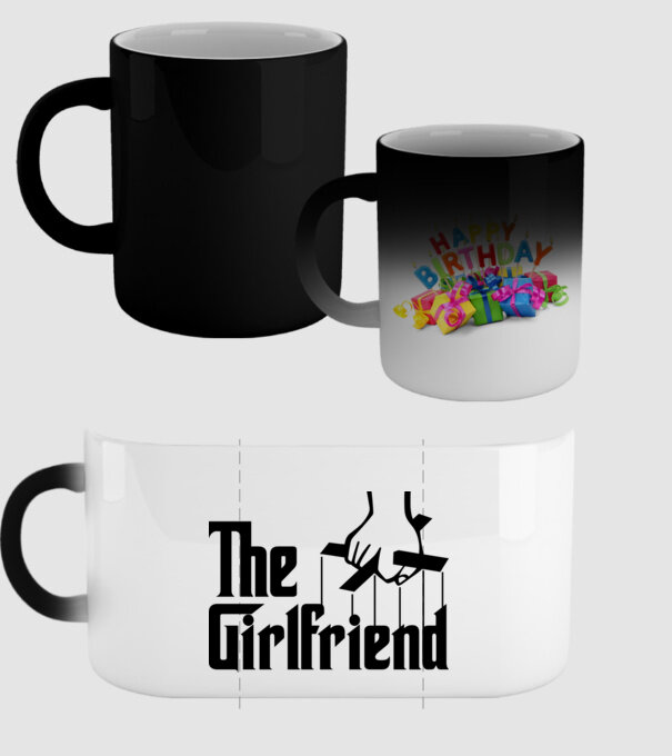 The girlfriend model negru pe tricou