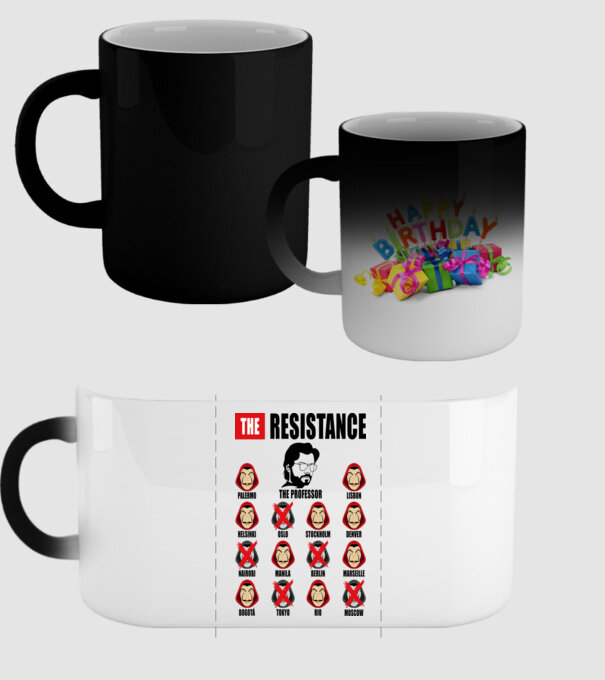 the resistance la casa de papel white model negru pe tricou