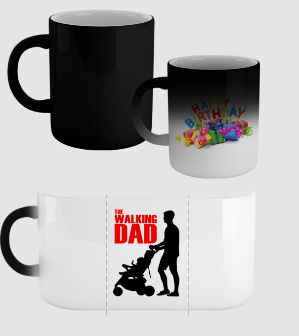 The Walking Dad model negru pe tricou