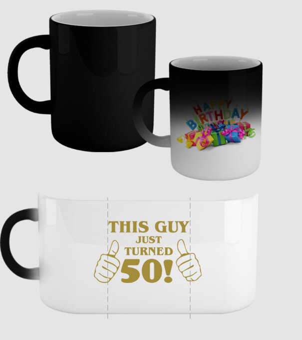 This guy just turned - 50 model negru pe tricou