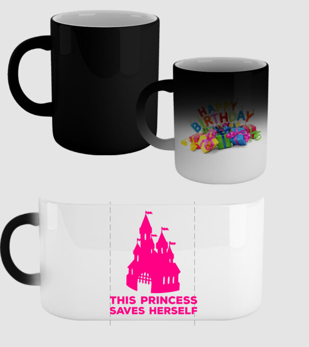 This princess saves herself model negru pe tricou